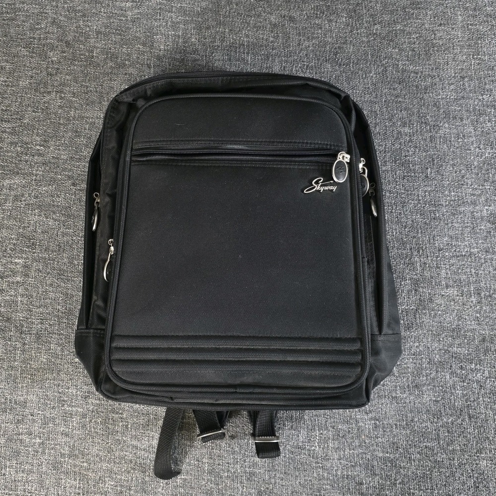 Skyway Carry On Black Backpack Zipper Pockets Travel Luggage
